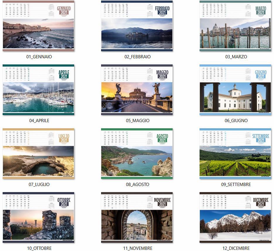 Calendario 2021 Italia